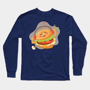 Burger Music Funny Long Sleeve T-Shirt